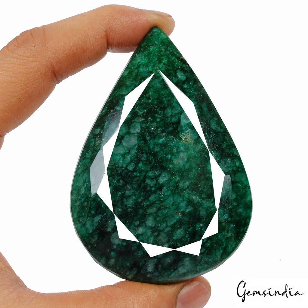 760 Ct Natural Green Brazilian Emerald Pear Faceted Earth Mined Museum Size Gems