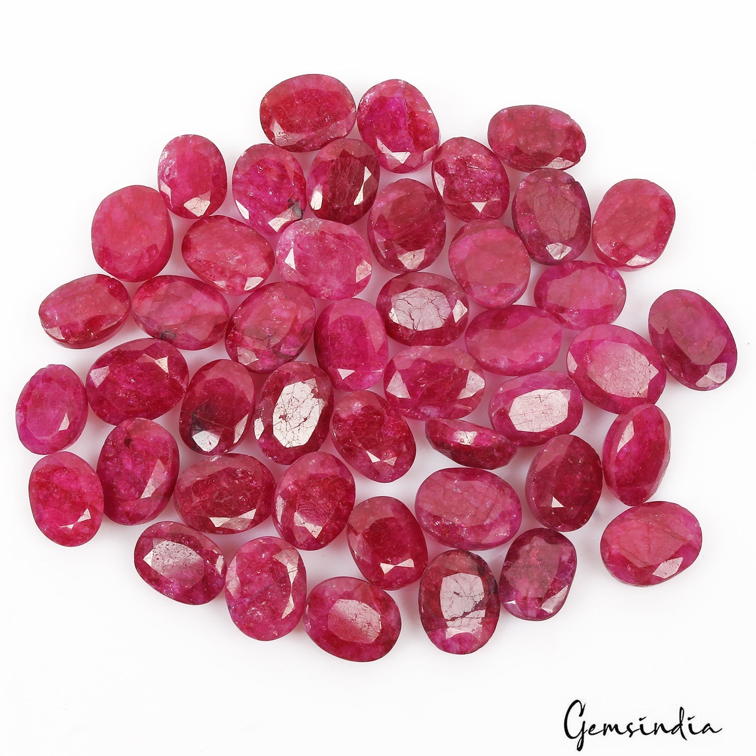 470 Cts/45 Pcs Natural Red Pink Beryl Oval Faceted Loose Gems Lot For Jewelry