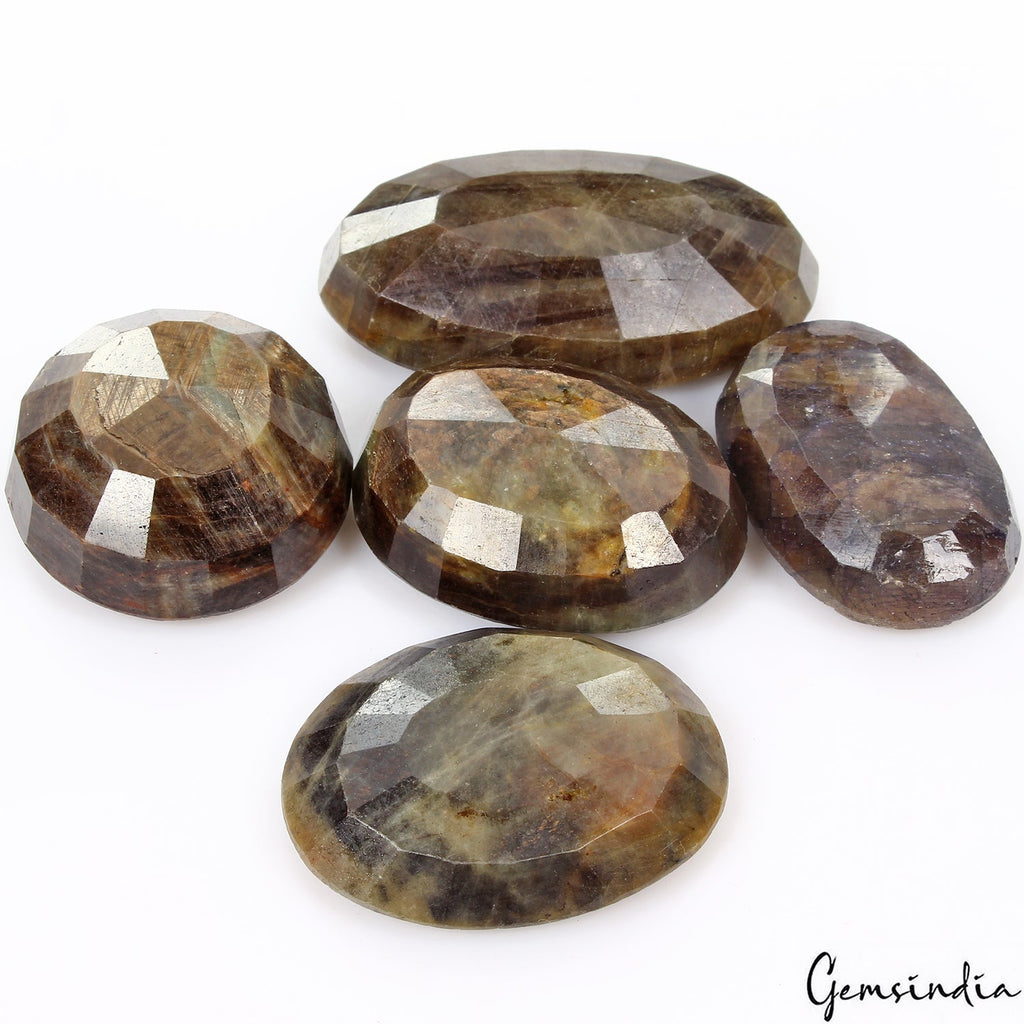 1500 Ct Natural Untreated Brown Golden Sapphire Mix Cut Faceted Loose Gemstones