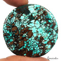 86.10 Ct Blue Spiderweb Turquoise Round Cab Arizona Loose Huge Gemstone From U.S