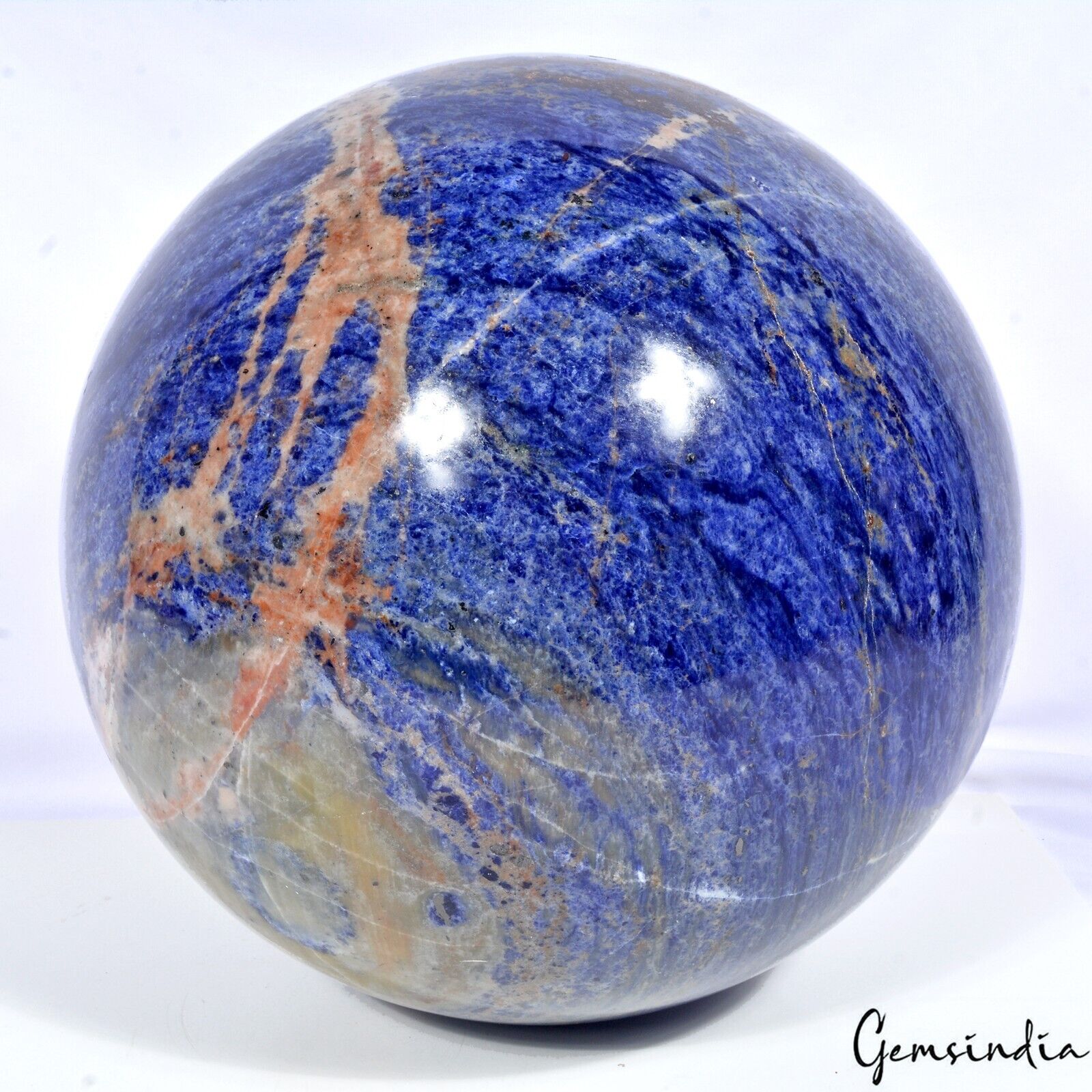 23.4 Kilo Large Natural Blue Sodalite Crystal Healing Chakra Stone Sphere Ball