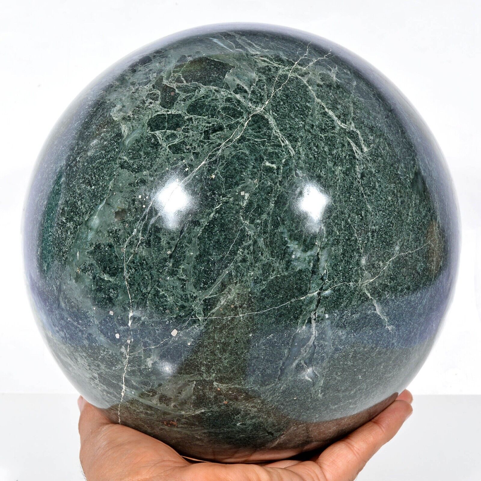 33.28 LB Natural Green Opal Sphere Crystal Ball Mineral Specimen Healing 8.5"