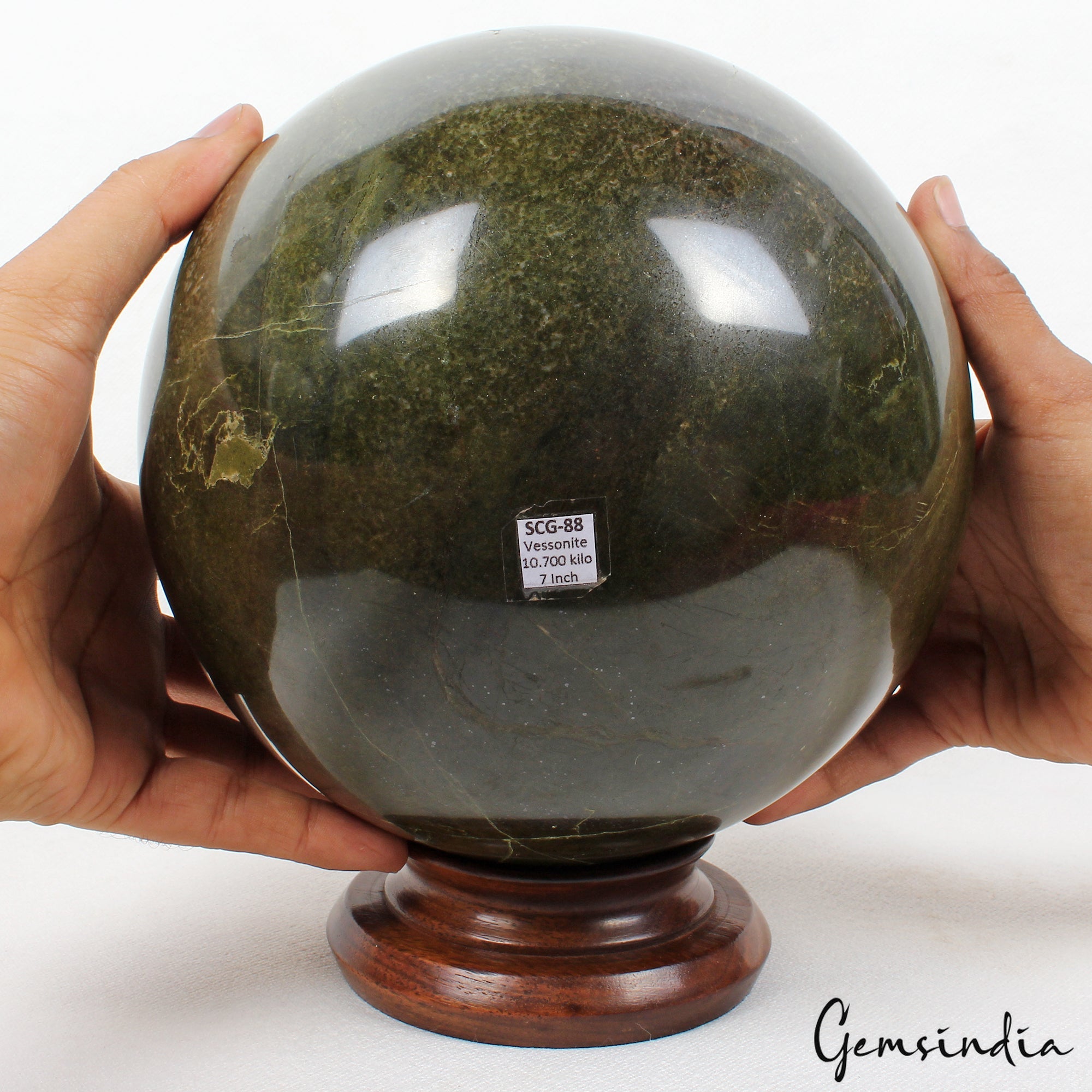 Large Vessonite Gem Crystal Sphere 7 in Handmade Ball For Home Decorative 10.7kg