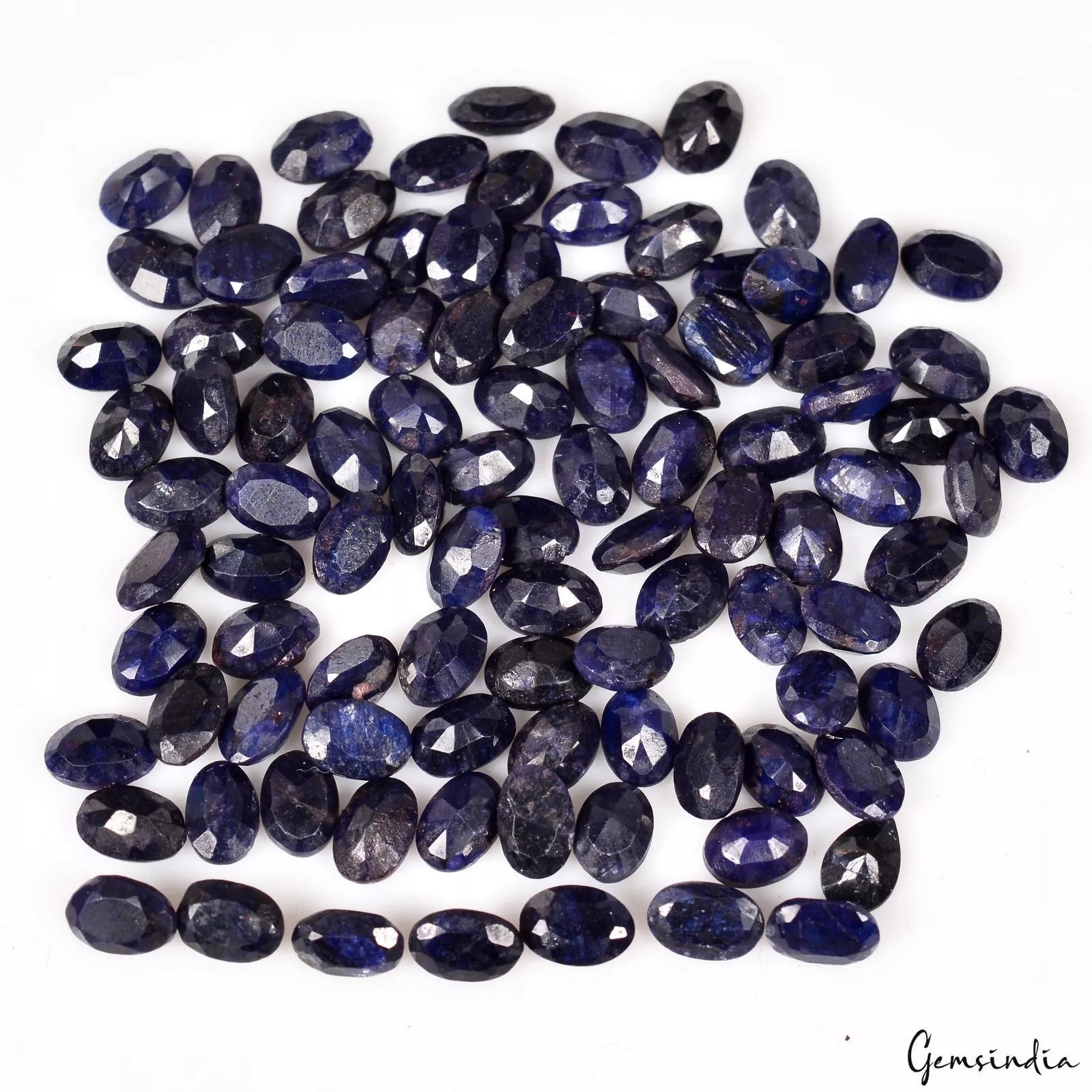 100 Pc Natural Blue Sapphire Oval Cut 6x4mm Loose jewelry Kind Gemstones~59.90Ct