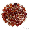 175 Cts/61 Pcs Natural Untreated Brown Garnet Round Cab Loose Drill Beads Gems