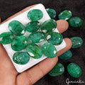 Emerald Lot, Loose Gemstone, Color Enhanced, Green — 18 Pieces, 17mm to 21mm, 320 Ct, Brazil