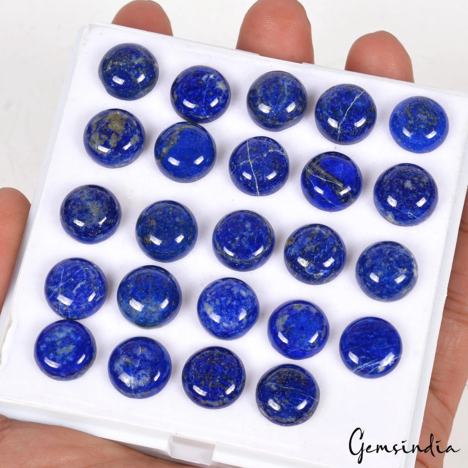 Lapis Lazuli Lot, Cabochon, Blue — 24 Pieces, 12mm, 203.30 Ct