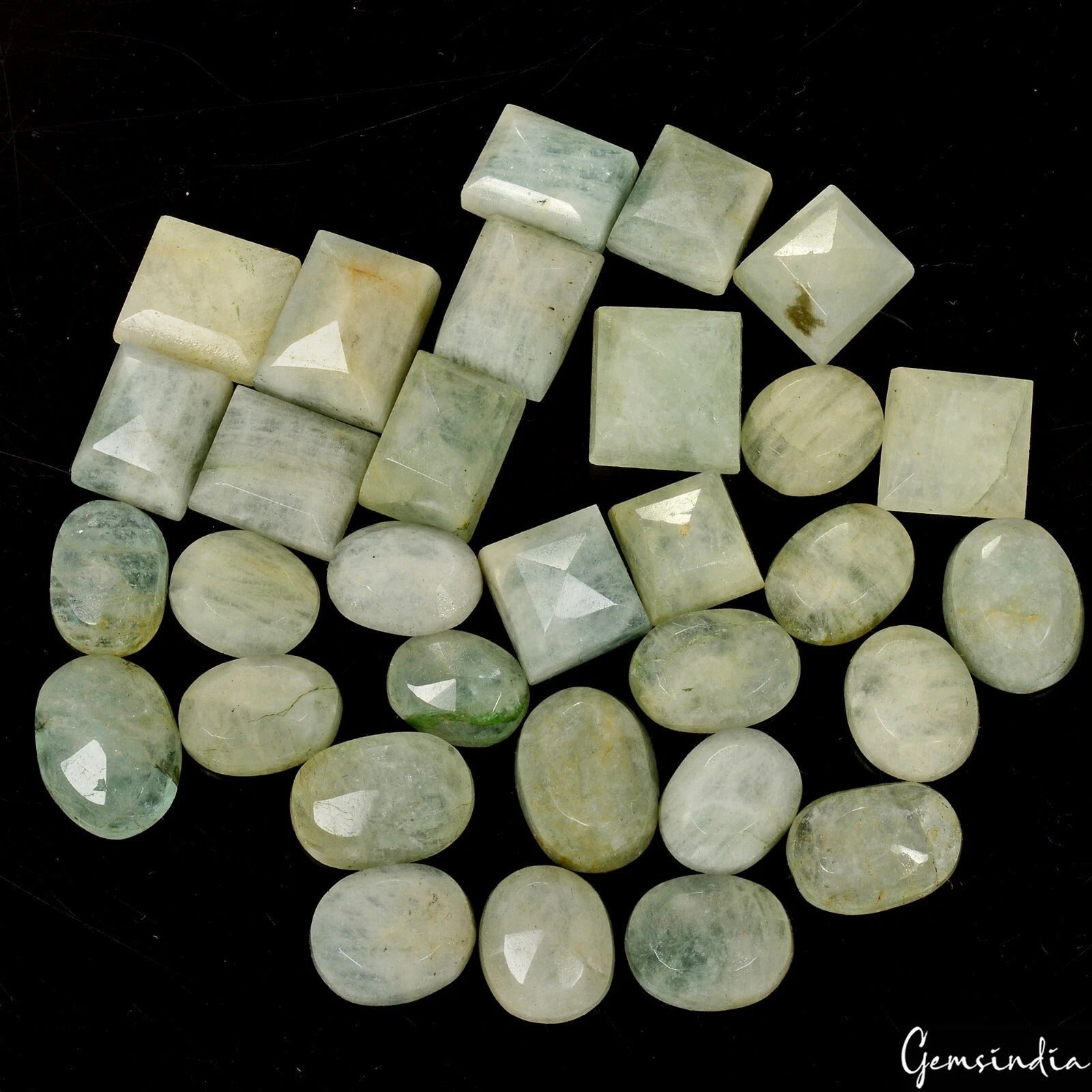 340 Cts/31 Pcs Natural Untreated Green Beryl Aquamarine Mix Cut Gems For Jewelry