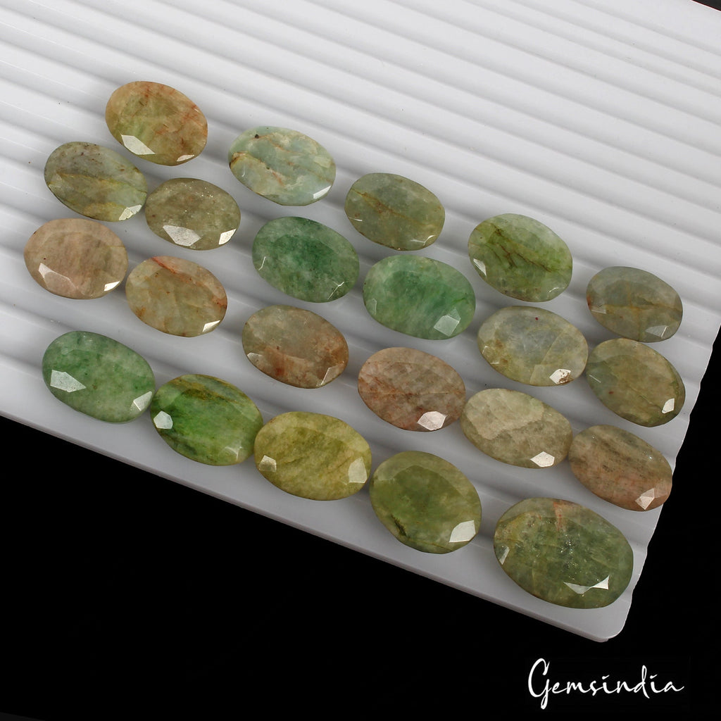 330 Ct Natural Green Brazilian Emerald Oval Cut Faceted Earth Mined Gemstone Lot