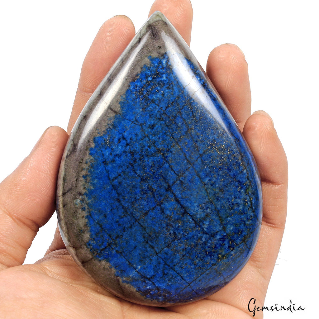1740 Cts Natural Blue With Gold Flecks Lapis Lazuli Pear Cab Loose Huge Size Gem