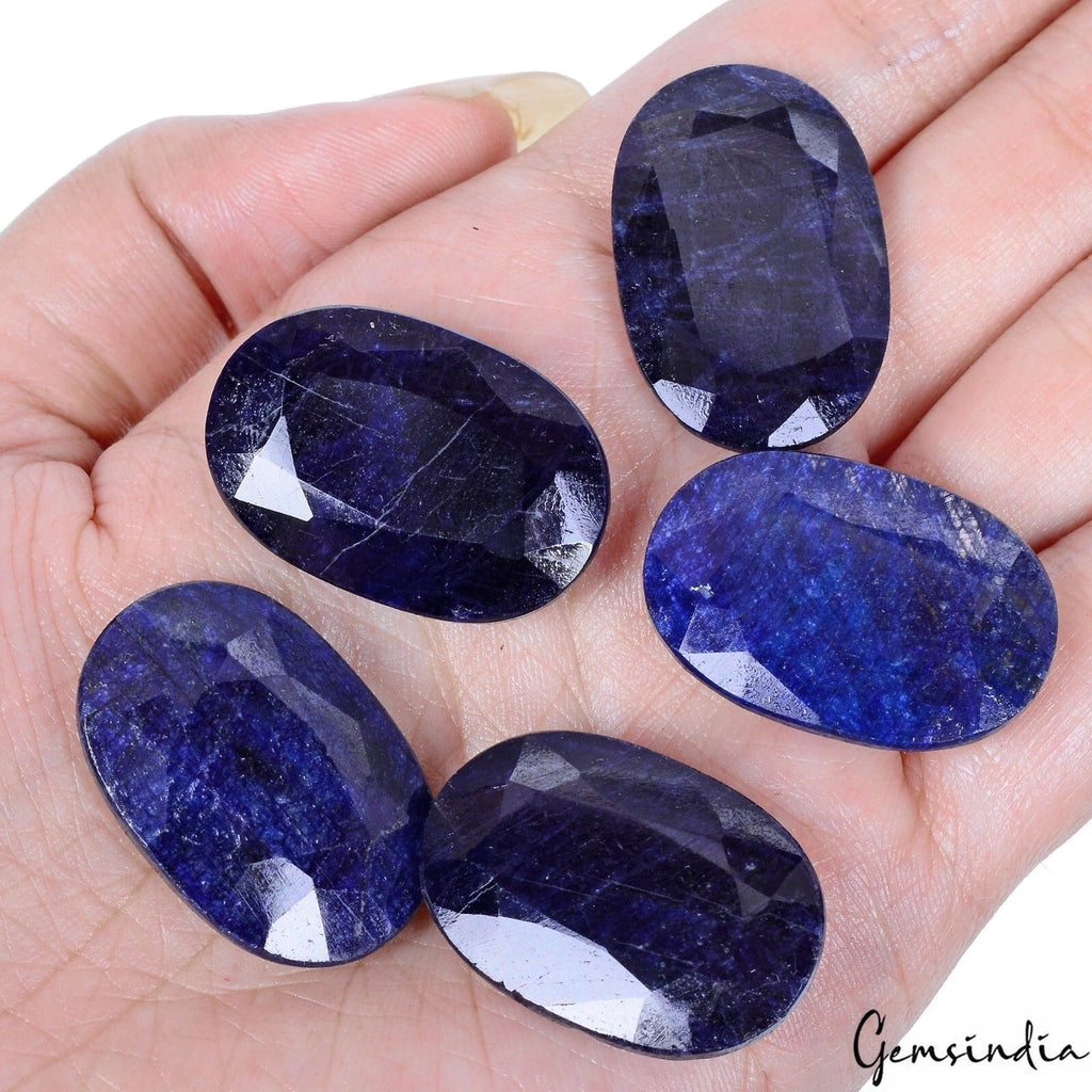 Certified 278.40 Ct/5 Pcs Natural Blue Sapphire Oval Cut Calibrated 30x20mm Gems