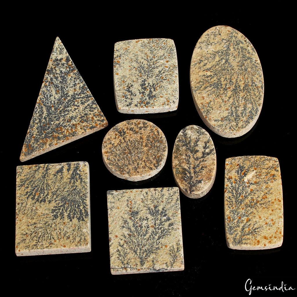 320 Ct. Natural Psilomelane Dendrite Fossil Tree Agate Loose Wholesale Gemstones