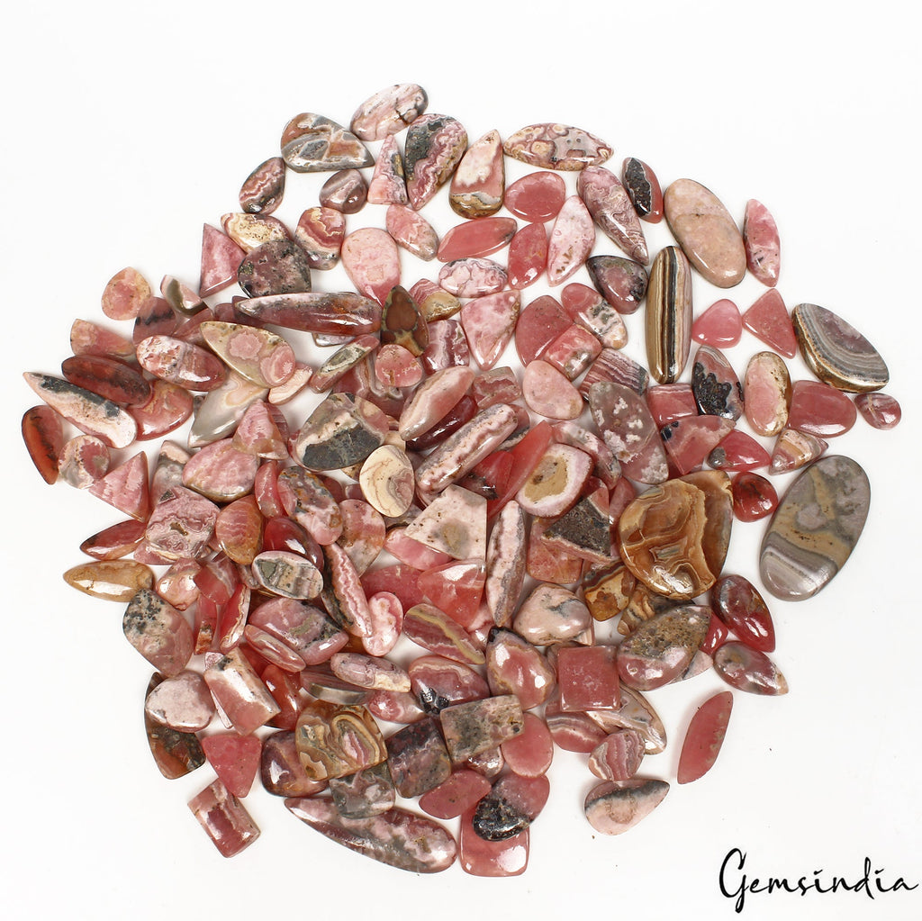 1260 Ct/170 Pcs Natural Untreated Bi Color Rhodochrosite Mix Cab Loose Gems Lot