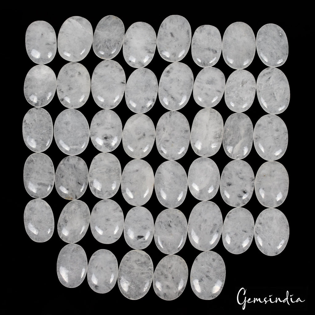 3000 Ct Natural Quartz Oval Cabochon Wholesale Untreated Loose Gemstone Lot 45Pc