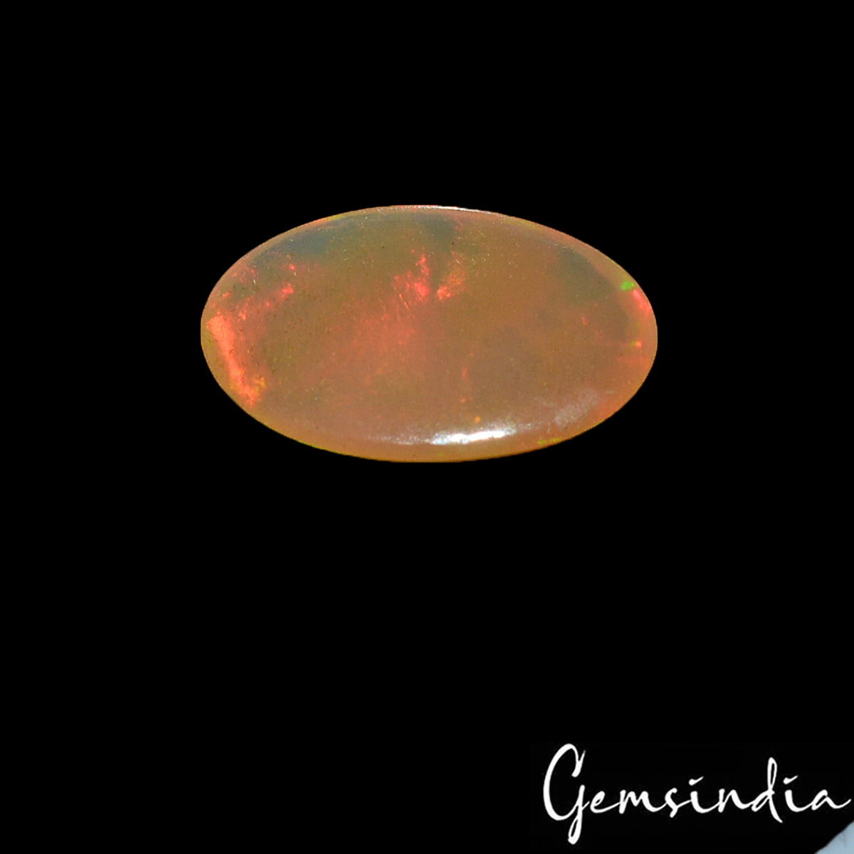 Certified 1.60 Cts Natural Untreated Welo Fire Ethiopian Opal Oval Cab Loose Gem