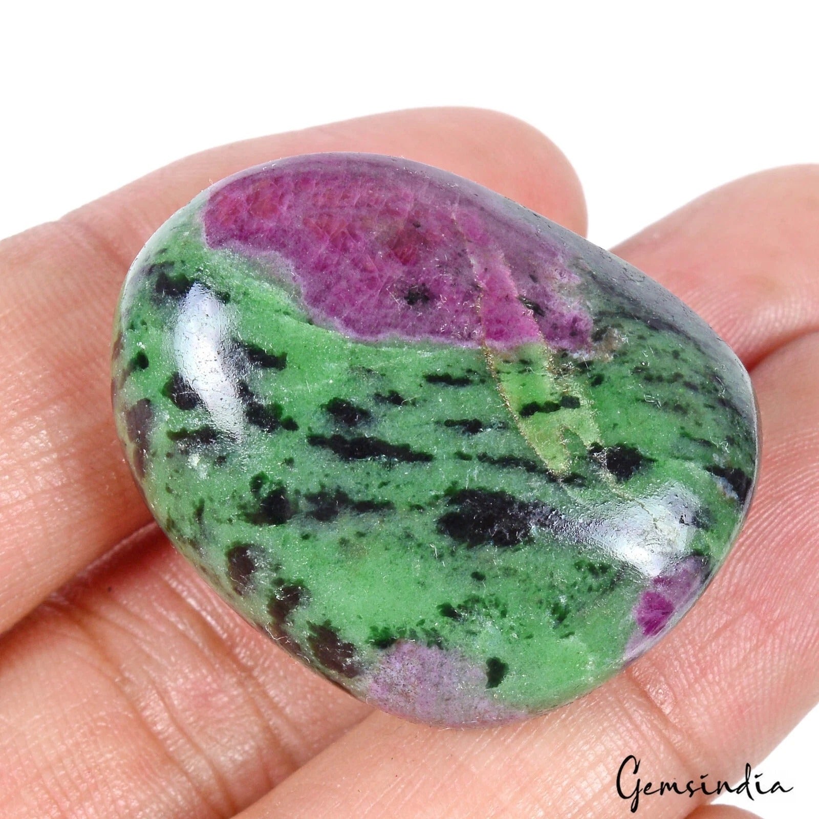 Ruby Zoisite Loose Gemstone, Untreated, Red — 34x27x22mm, 170 Ct