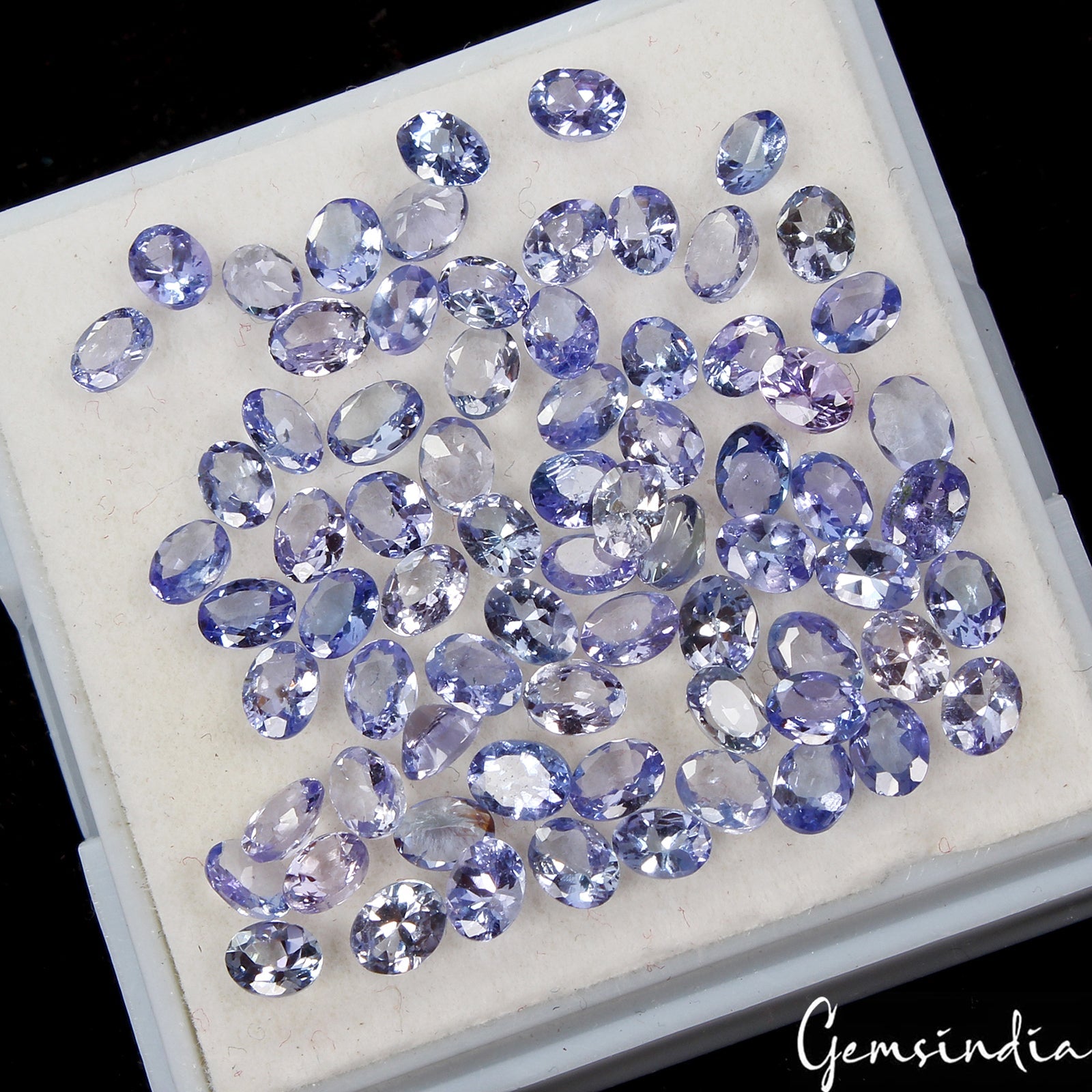 Oval Cut Natural Unheated Violet Blue Tanzanite 11.70ct 4x3mm 74pcs Lot Gemstone