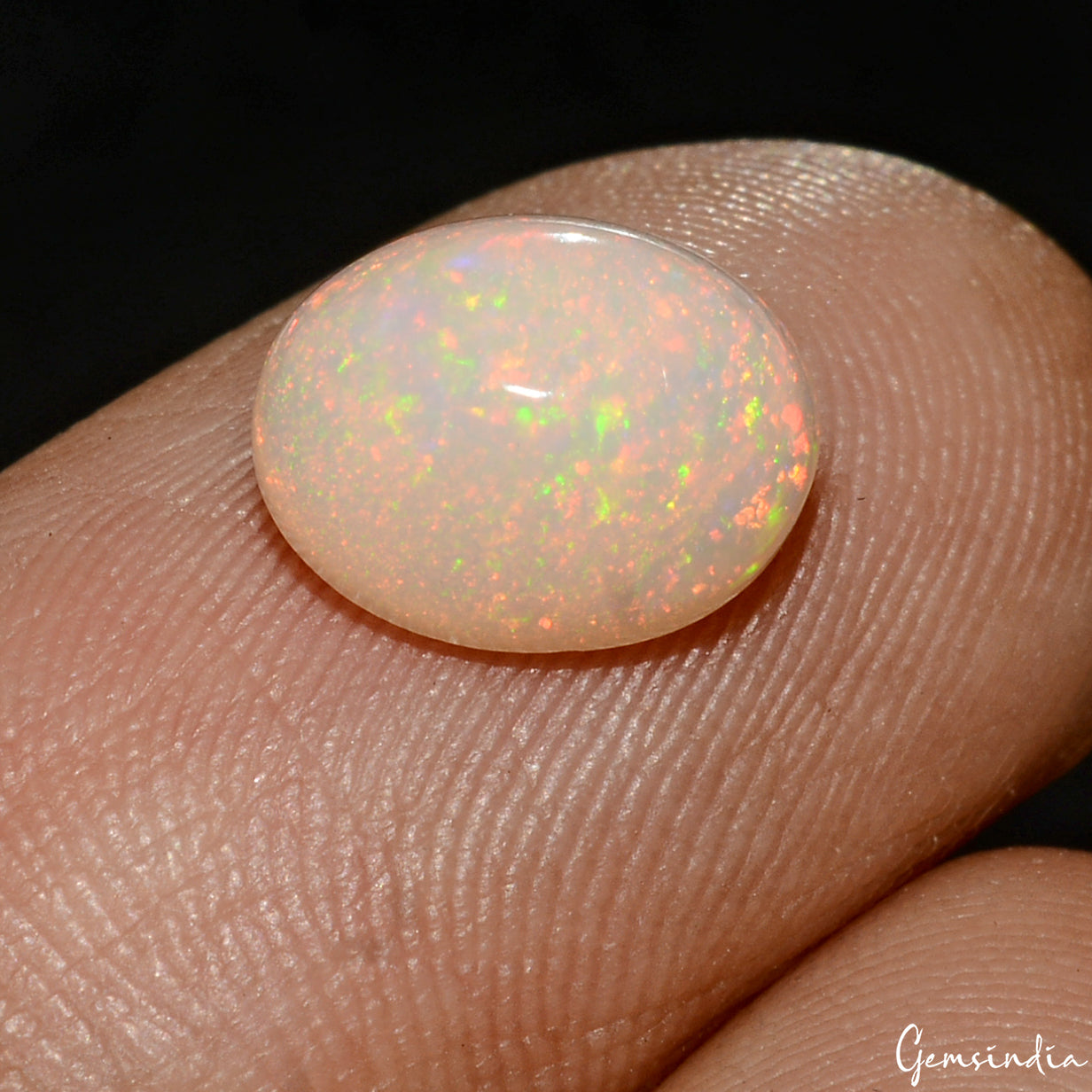 1.70 Ct Ethiopian Opal 9x7mm Top Quality Flash Oval Cabochon Certified Gemstone