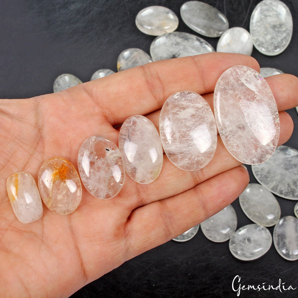 Natural Black Needle Rutile Quartz Oval Cabochon Loose Gemstones Lot~ 800 Cts