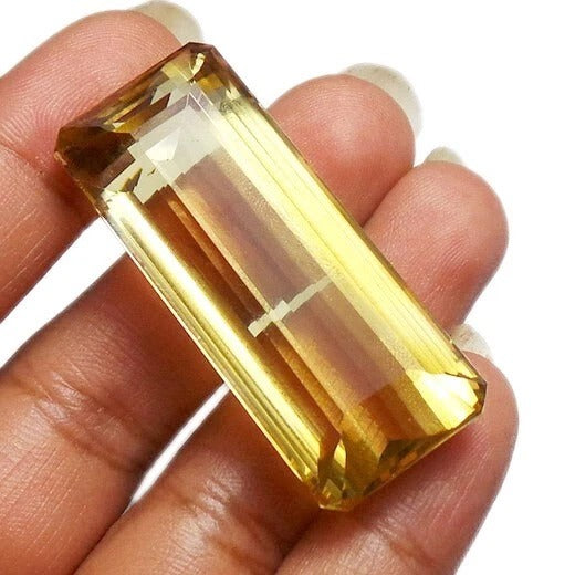 Natural Untreated Yellow Citrine Octagon Cut 63.75 Cts Loose Gems For Jewelry