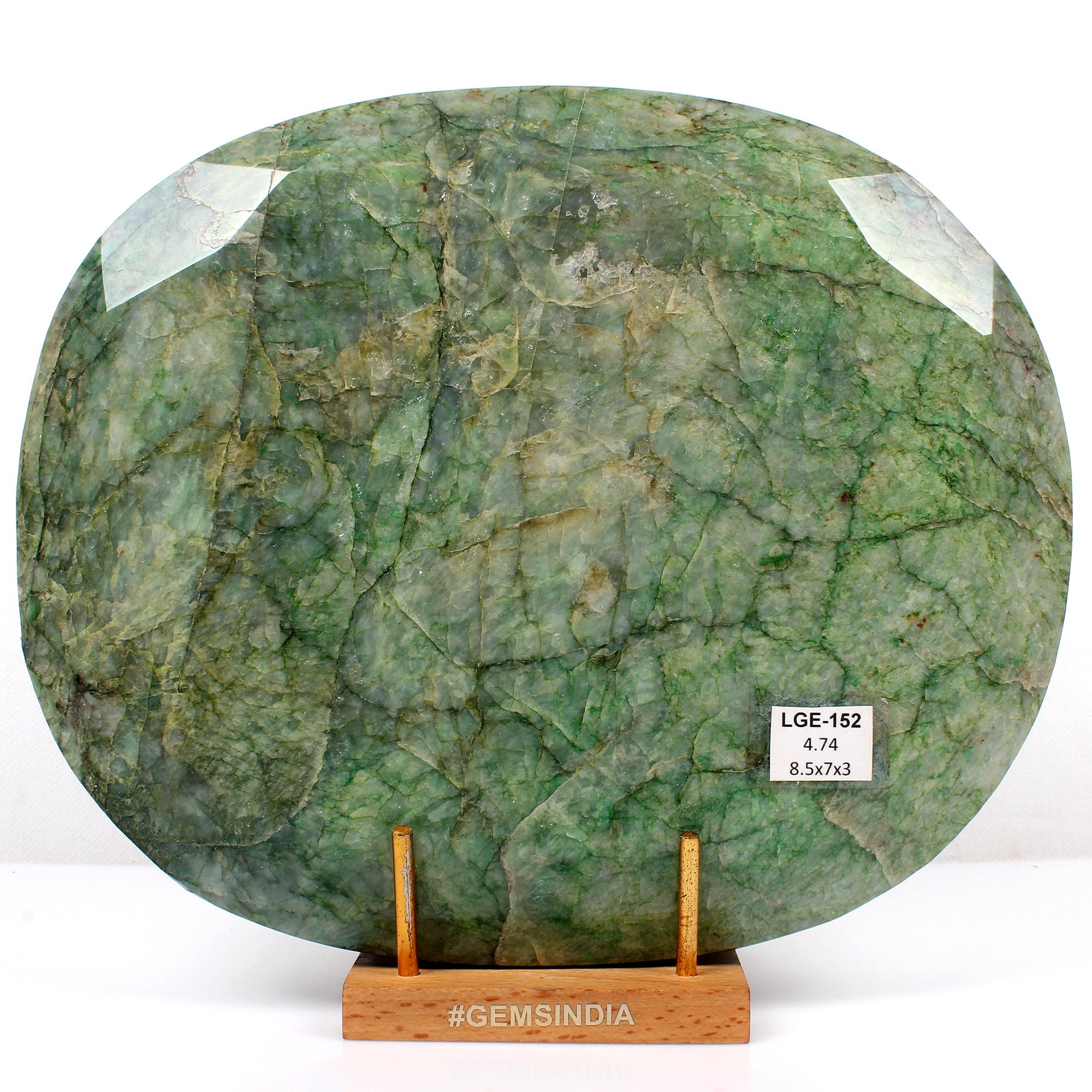 Large Natural Green Emerald 4.7 kilo Oval Cut Faceted Earth Mined Huge Gemstone