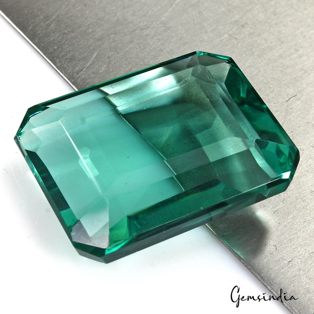 102.20 Cts Hydro Aquamarine Teal Green Octagon Cut Lab Created Gem For Pendant