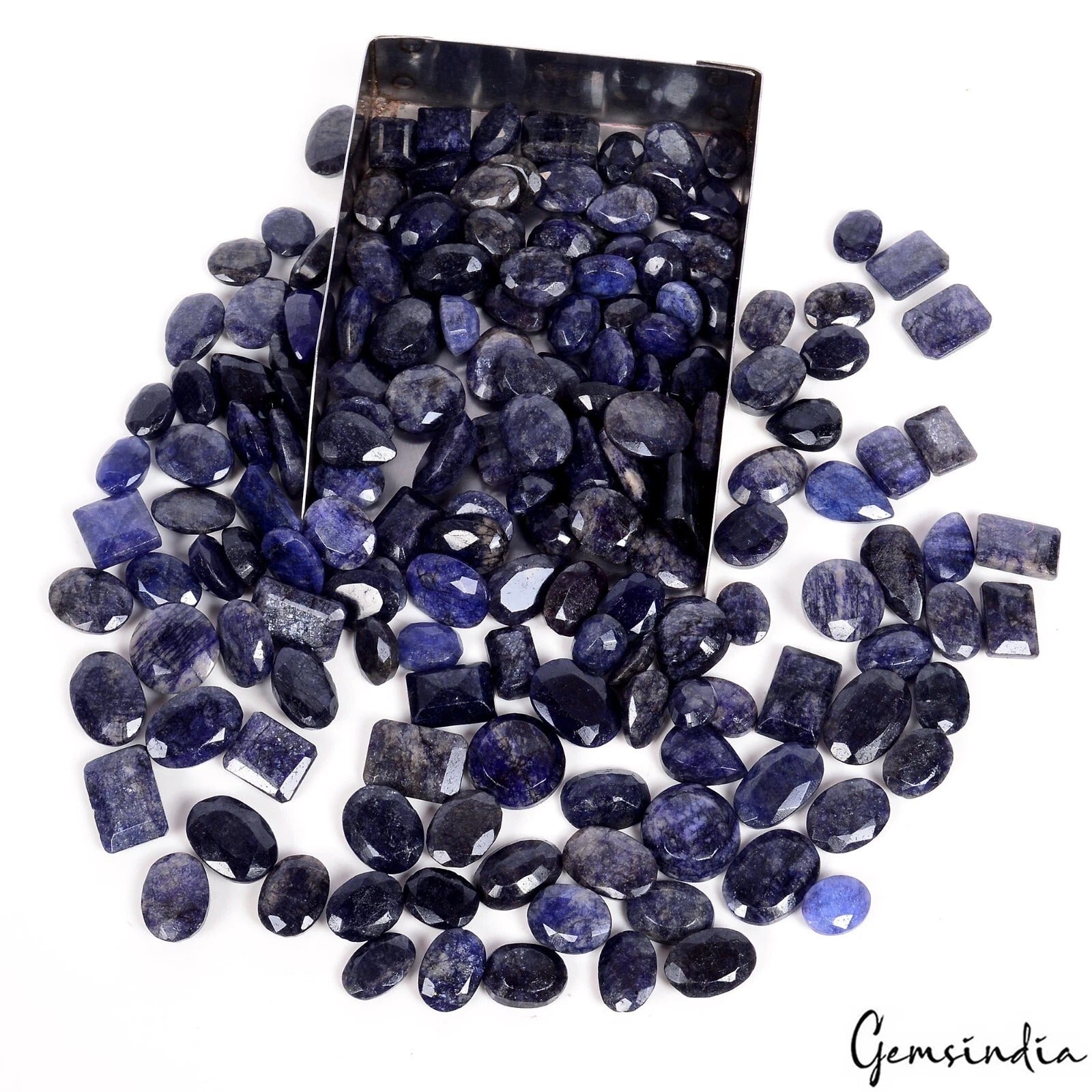 1000 Ct Natural Dark Blue Beryl Loose Mix Cut 11-18mm Loose Gemstones Lot 165Pcs