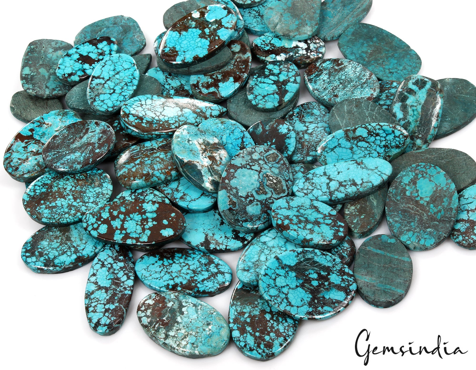 1 Kilo Lot Spiderweb Turquoise Blue Green Mix Shape Loose Gemstone A+ 31mm-60mm