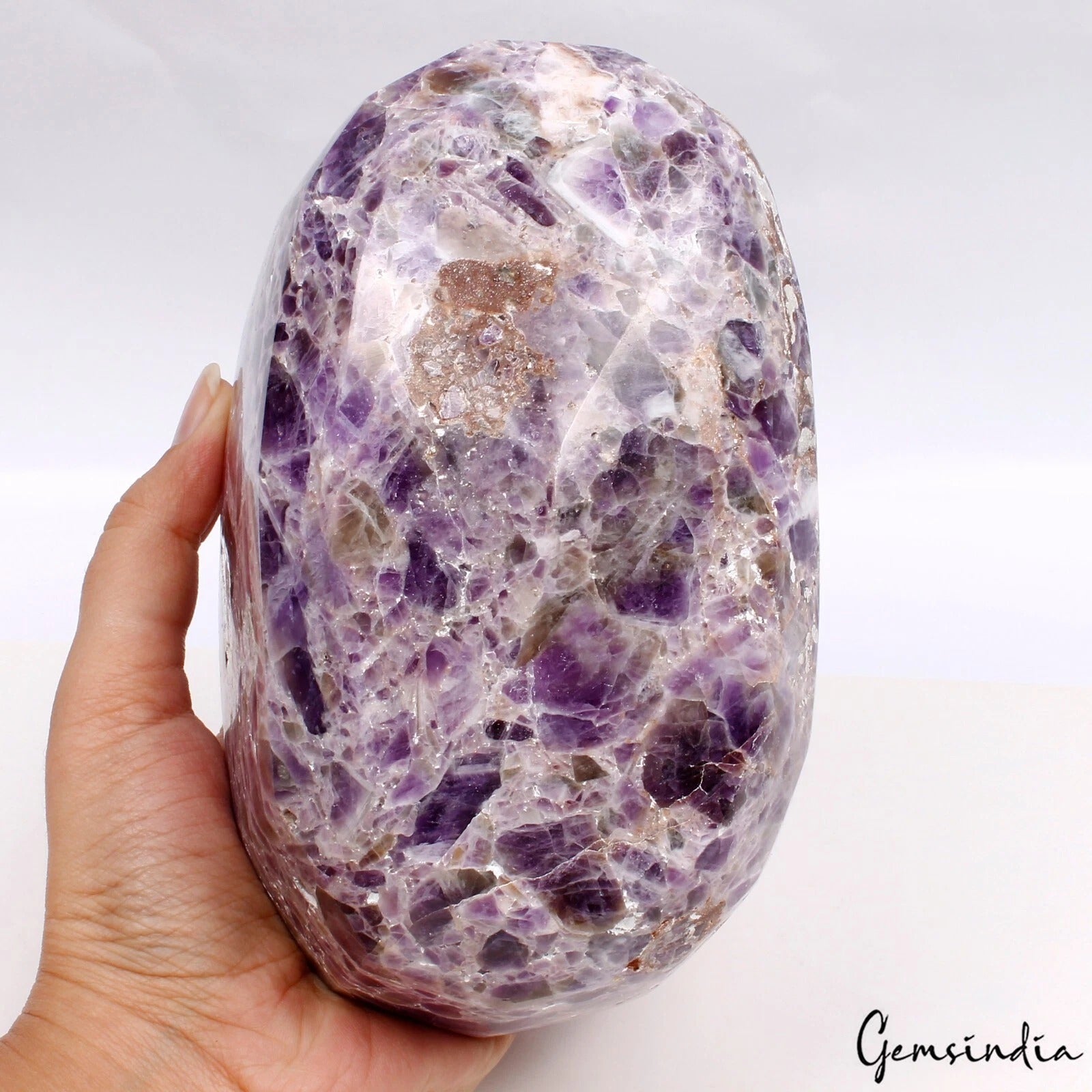 Amethyst Loose Gemstone, Oval Cut — 6.3x3.9x3.5 inch, 11000 Ct (2.2 Kg), Brazil