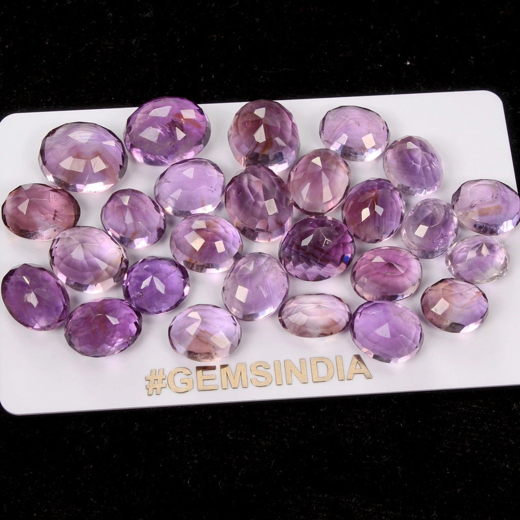 154 Cts/26 Pcs Natural Untreated Brazilian Purple Amethyst Oval Cut Loose Gems