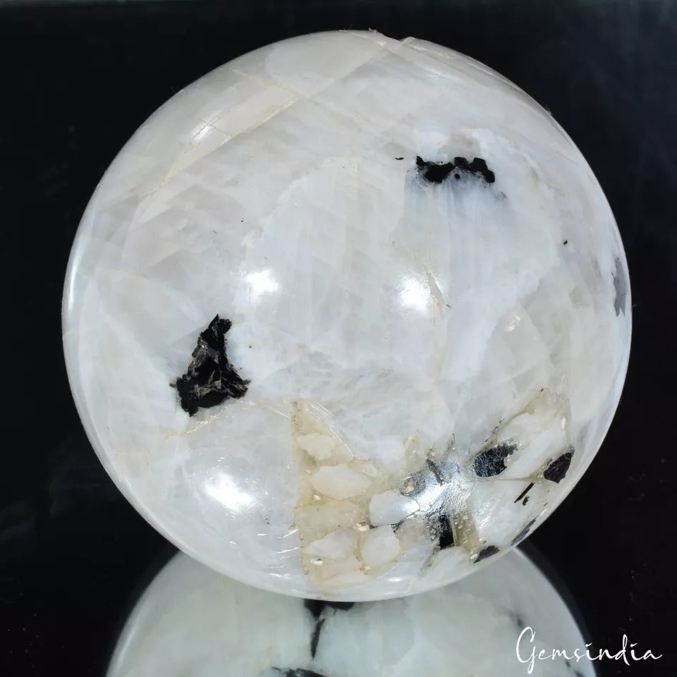1890Ct Natural Moonstone With Blue Shine Gem Sphere/Ball Healing Crystal Mineral