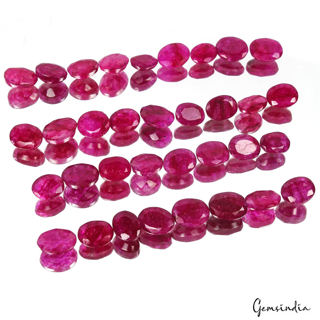 350 Ct Natural Red Pink Beryl Oval Faceted Loose Wholesale Gemstone Lot 34 Pcs
