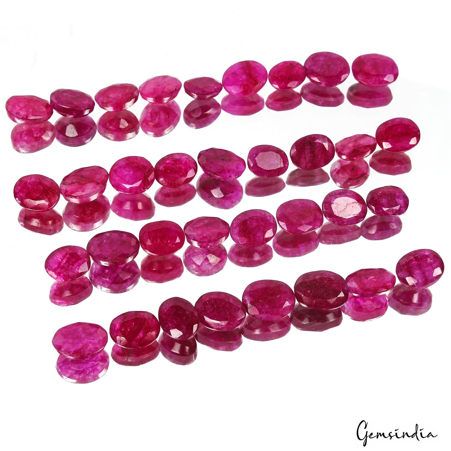 350 Ct Natural Red Pink Beryl Oval Faceted Loose Wholesale Gemstone Lot 34 Pcs