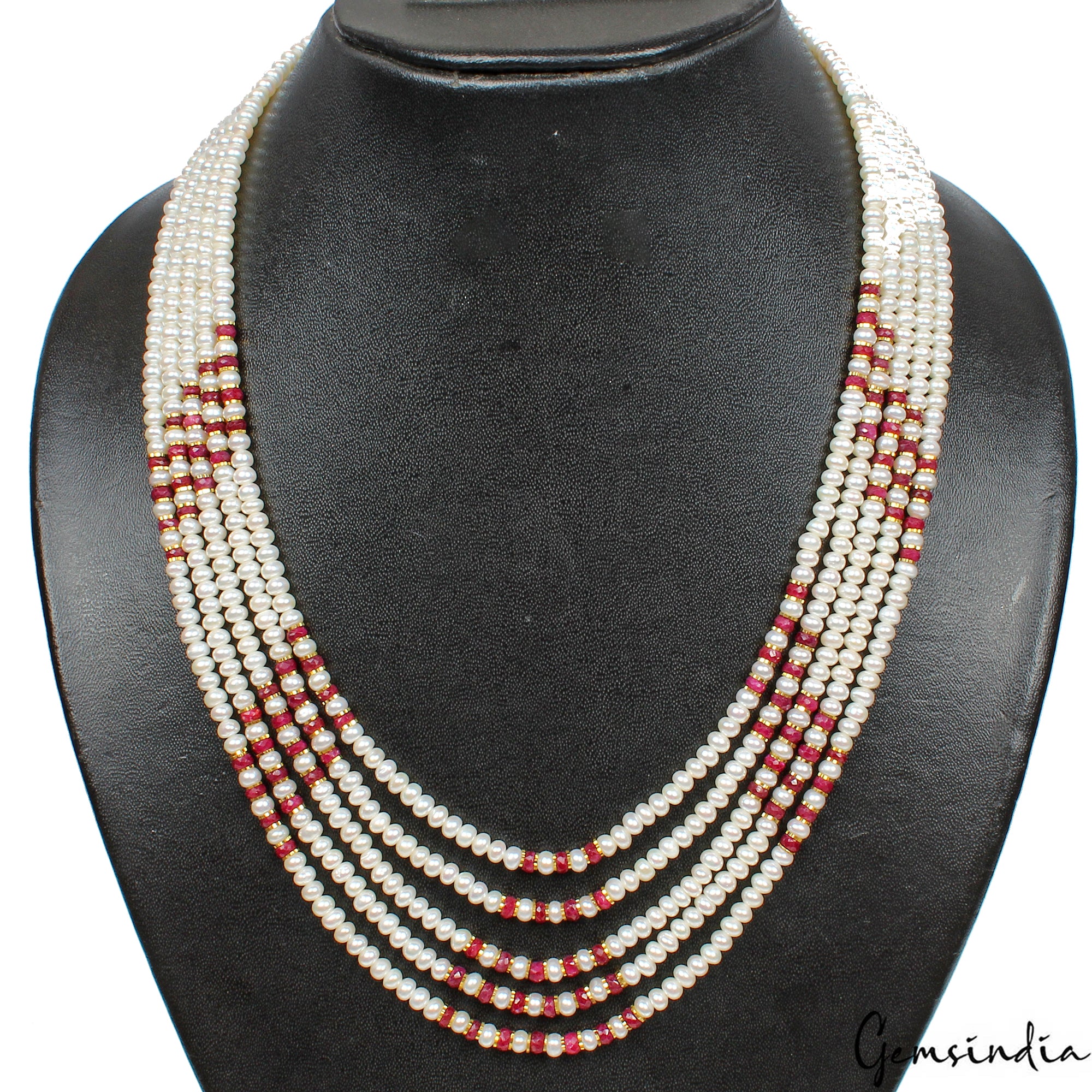 Ruby Necklace, Untreated — 3mm to 4mm, 300 Ct, India