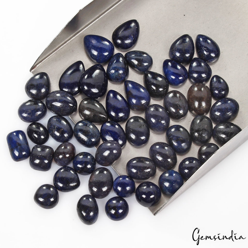 450 Cts/47 Pcs Natural African Blue Sapphire Mix Cab Loose Gems Lot For Jewelry