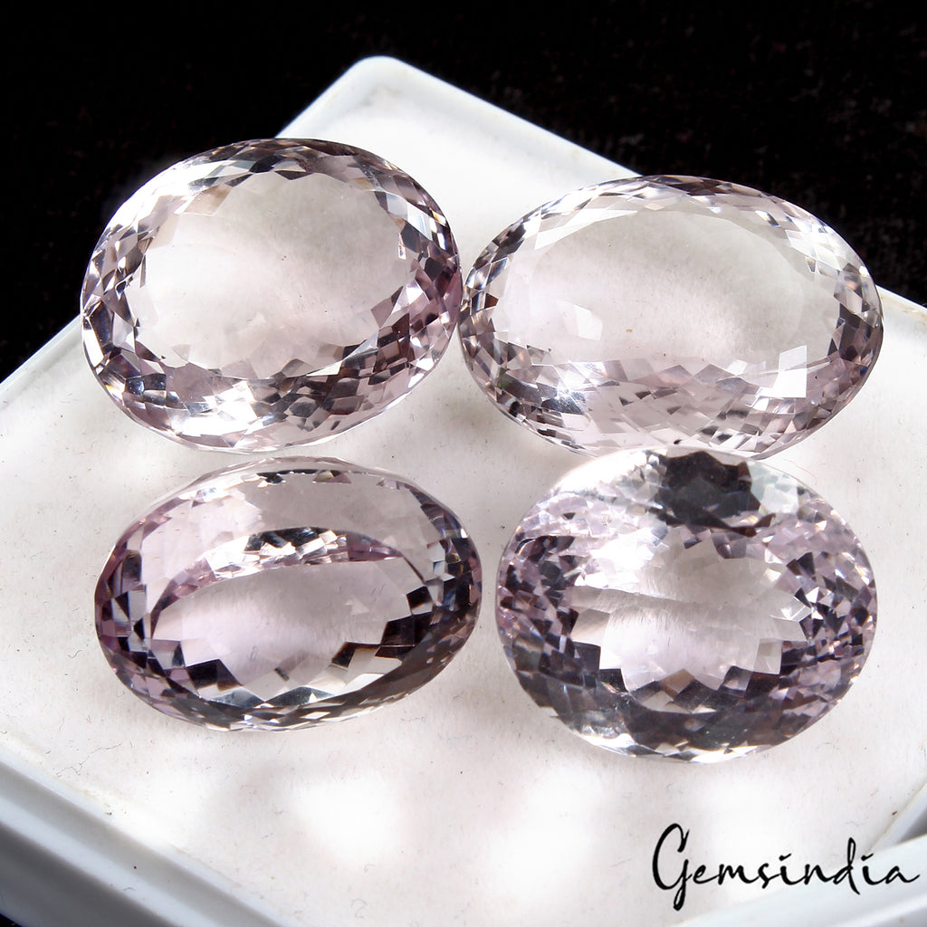 Amethyst Lot, Loose Gemstone, Lavender — 4 Pieces, 20mm to 24mm, 115.70 Ct, Brazil