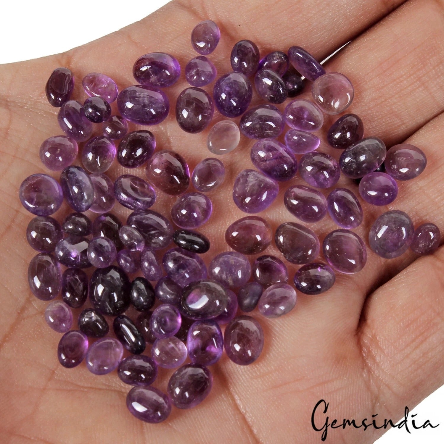 86 Cts/83 Pcs Natural Untreated Purple Amethyst Mixed Cab Loose Gems For Jewelry