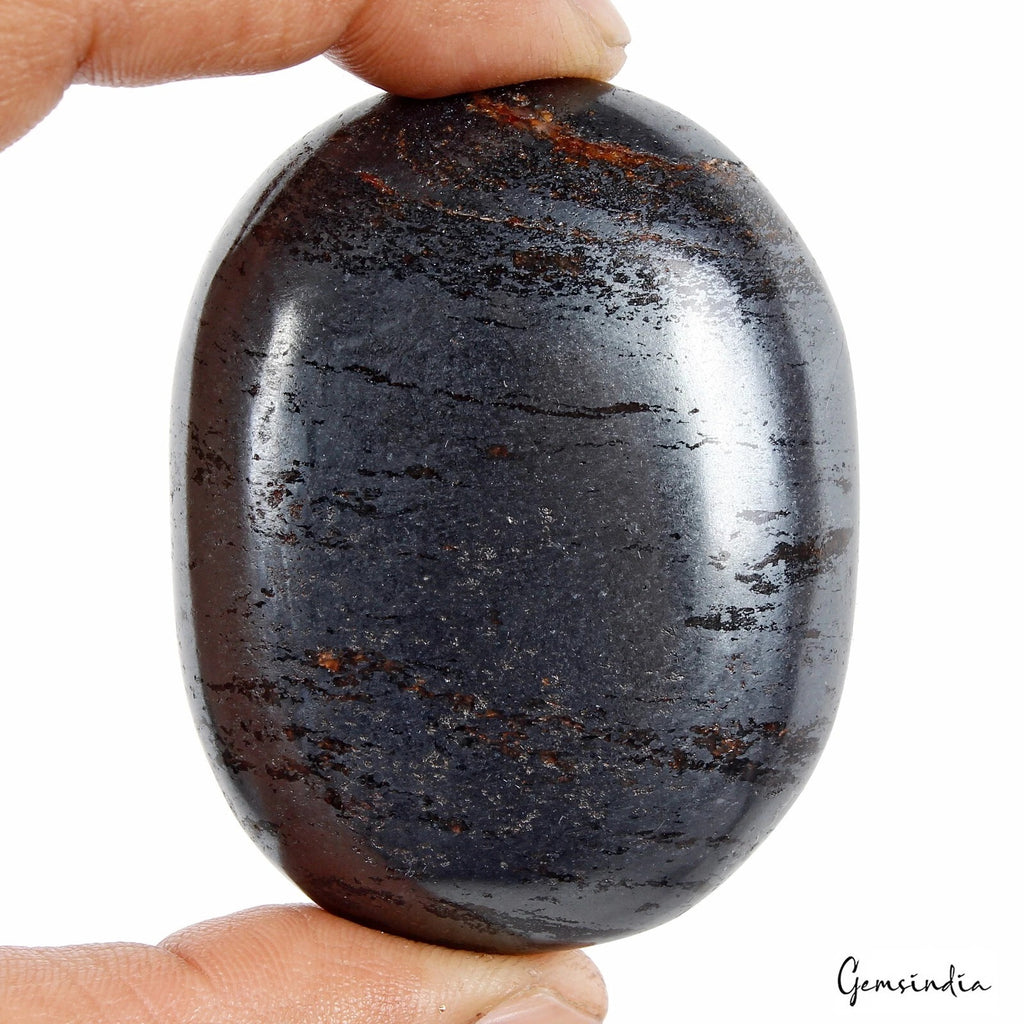 Gunmetal Loose Gemstone, Untreated, Gray — 60x47x22 mm, 970 Ct