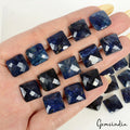 Blue Sapphire Lot, Loose Gemstone, Square Cut, Color Enhanced — 25 Pieces, 12mm, 248.90 Ct