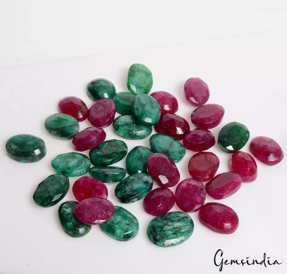 Red Beryl Lot, Loose Gemstone, Oval Cut, Color Enhanced — 36 Pieces, 15mm to 20 mm, 430 Ct