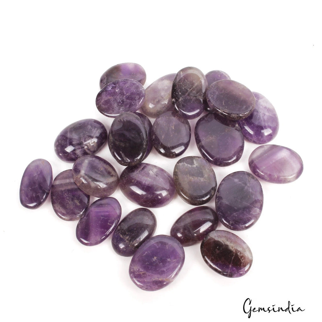 Amethyst Lot, Cabochon, Untreated, Purple — 24 Pieces, 19mm to 23mm, 440 Ct