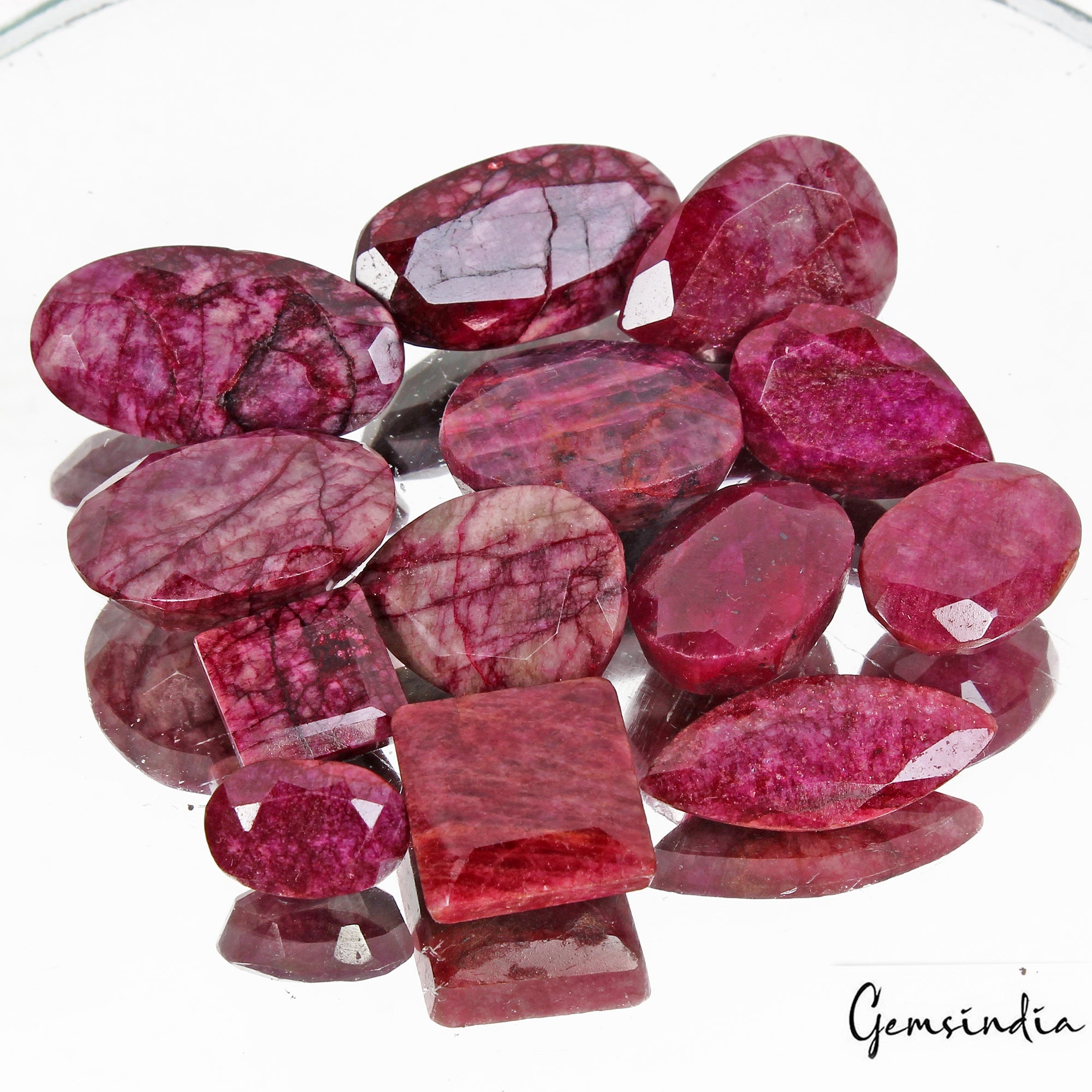 340 Ct/13 Pcs Natural USA Red Beryl Bixbite Mix Faceted Loose Gems Wholesale Lot