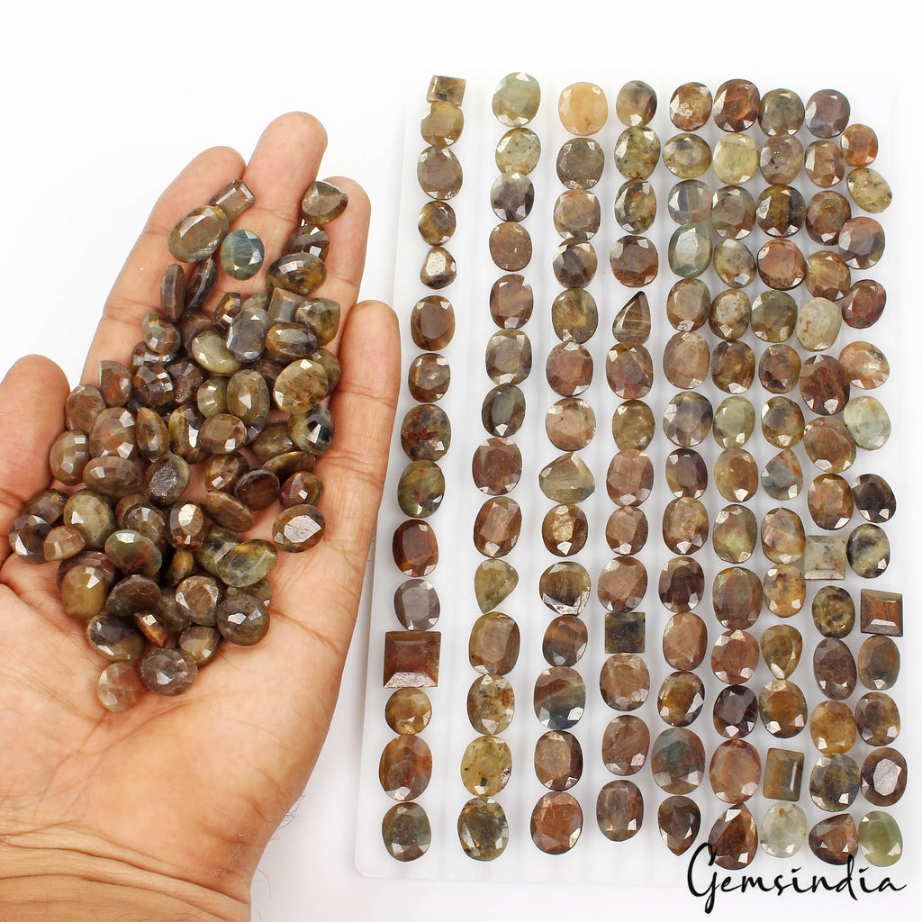 1850 Ct/200 Pc Natural Untreated Multi Color Sapphire Mix Cut 8-15mm Loose Gems