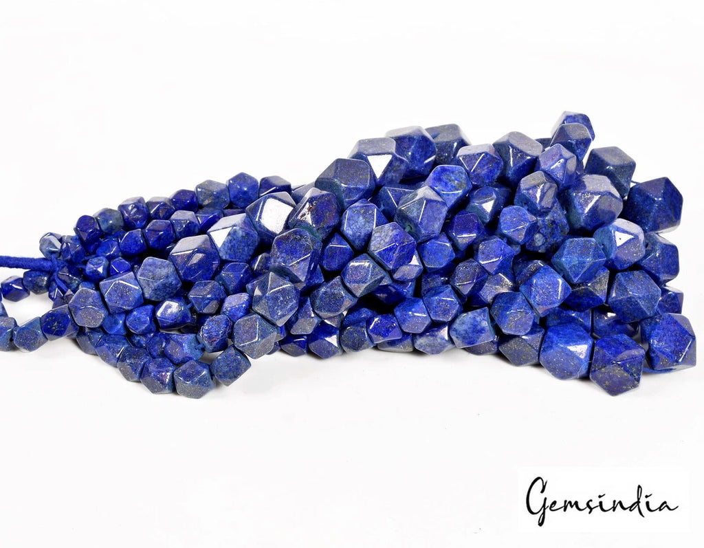 2940 Ct/10 Strand Natural Blue Lapis Lazuli Gems Hexagon Cab Drilled Beads-12"