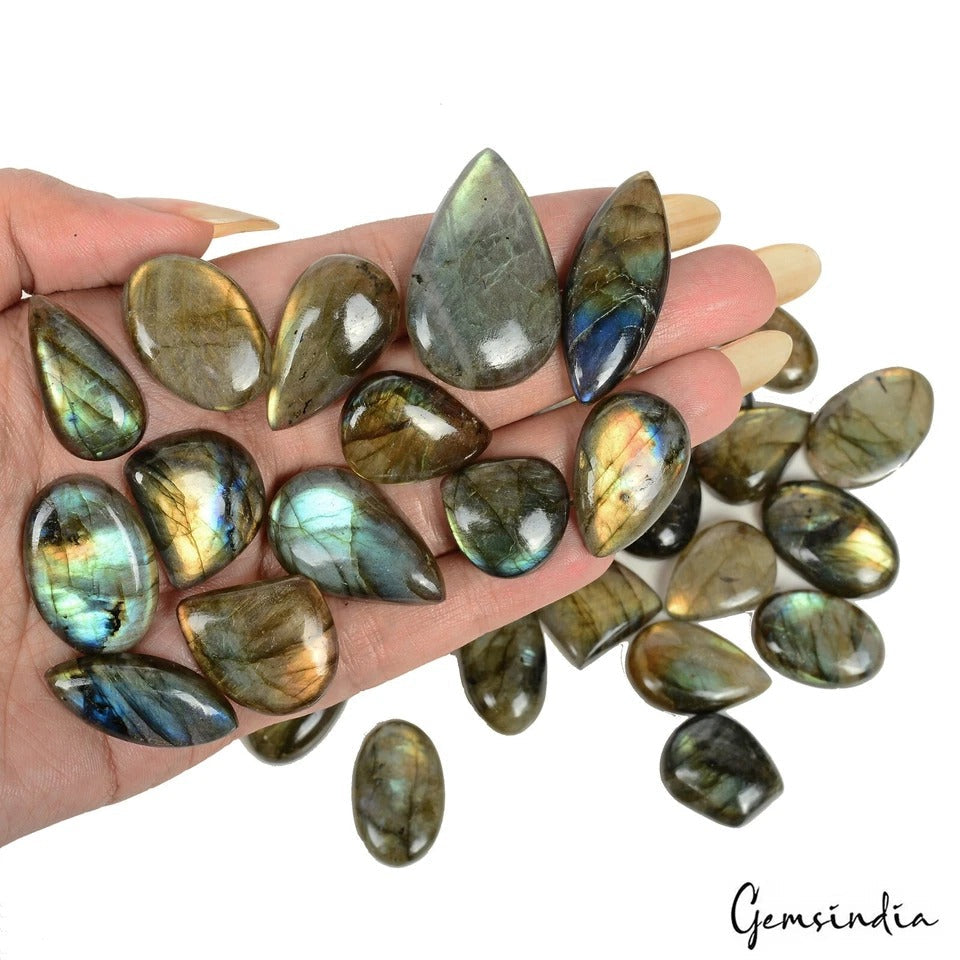 19-36MM Multi Fire Labradorite Mix Shape Cabochon Loose Wholesale Gemstones Lot