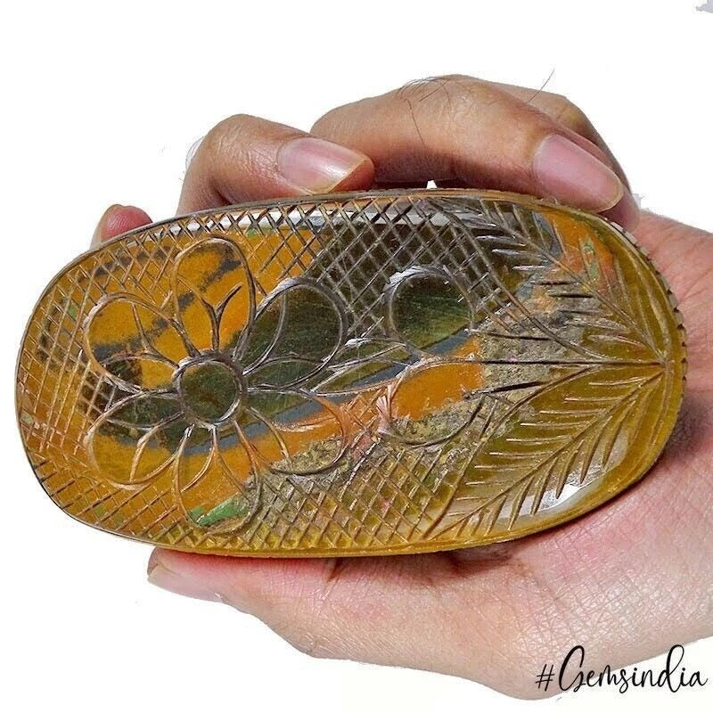 880 Ct Natural Tiger Eye Carved Earth Mined Oval Cut Earth Mined Huge Gemstone