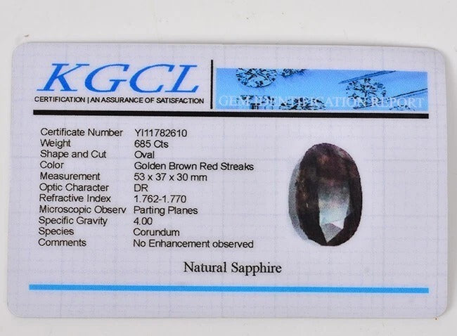Sapphire Loose Gemstone, Oval Cut, Untreated — 53 x 37 x 30 mm, 685 Ct