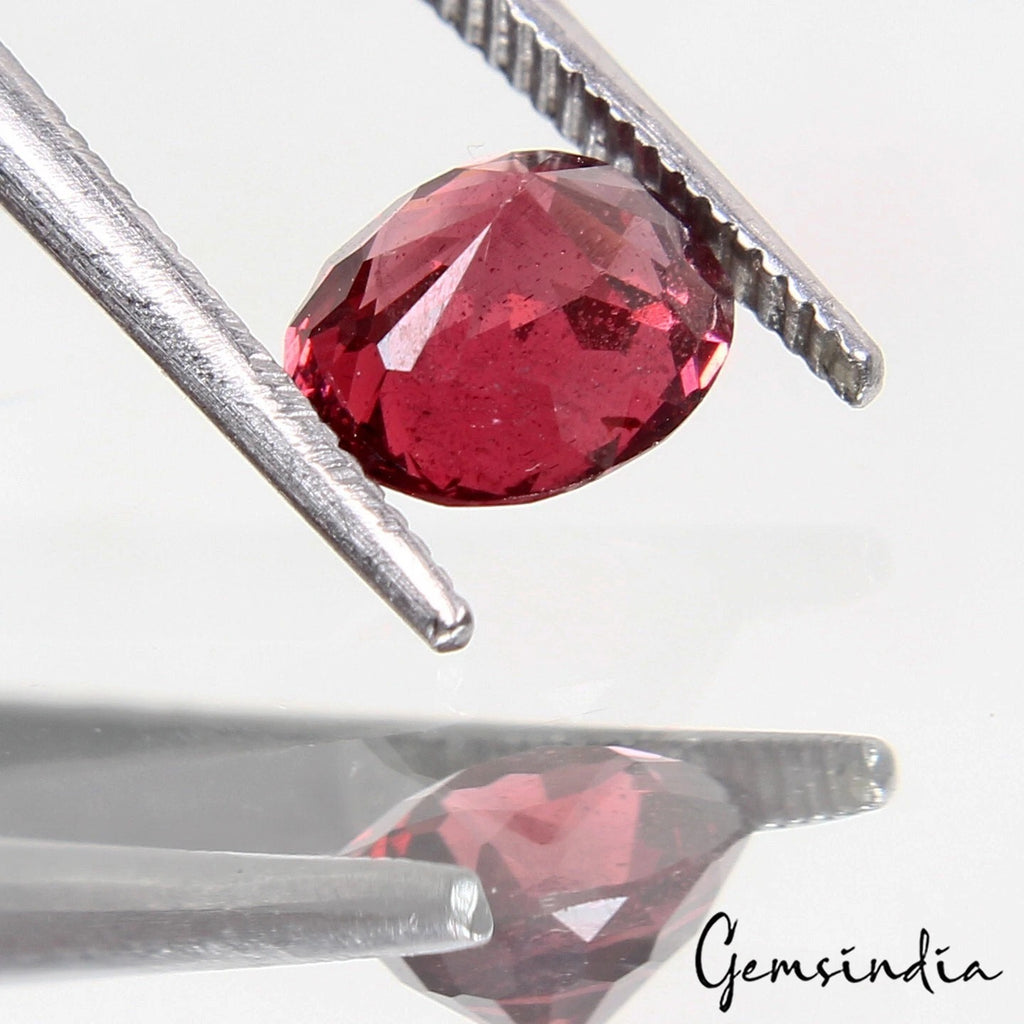 Rhodolite Garnet Loose Gemstone, Untreated, Red — 7x6x4mm, 1.75 Ct, Sri Lanka