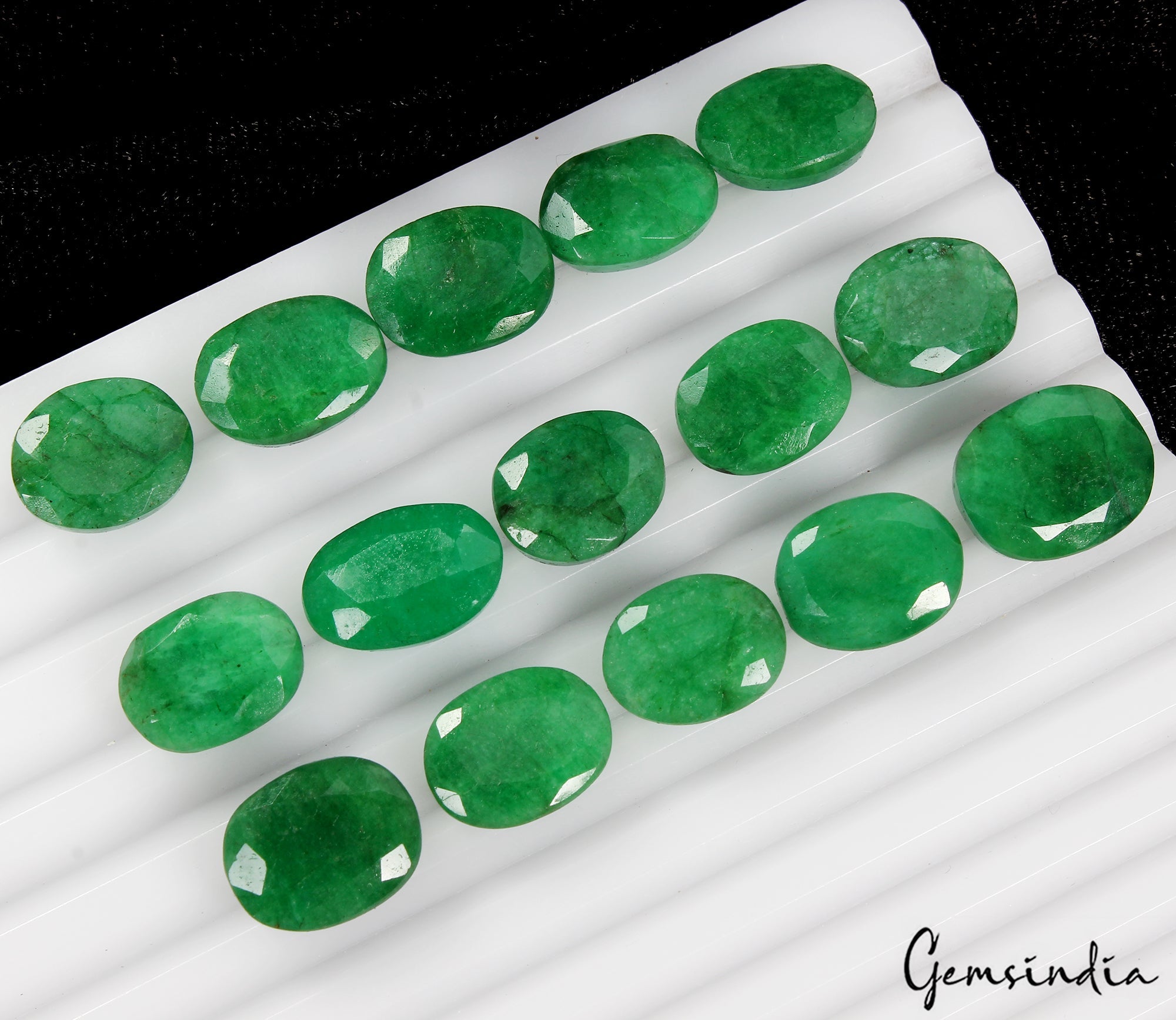 Certified Natural Green Emerald 134 Cts AAA+ Oval Cut Loose Gemstones lot~15 Pcs