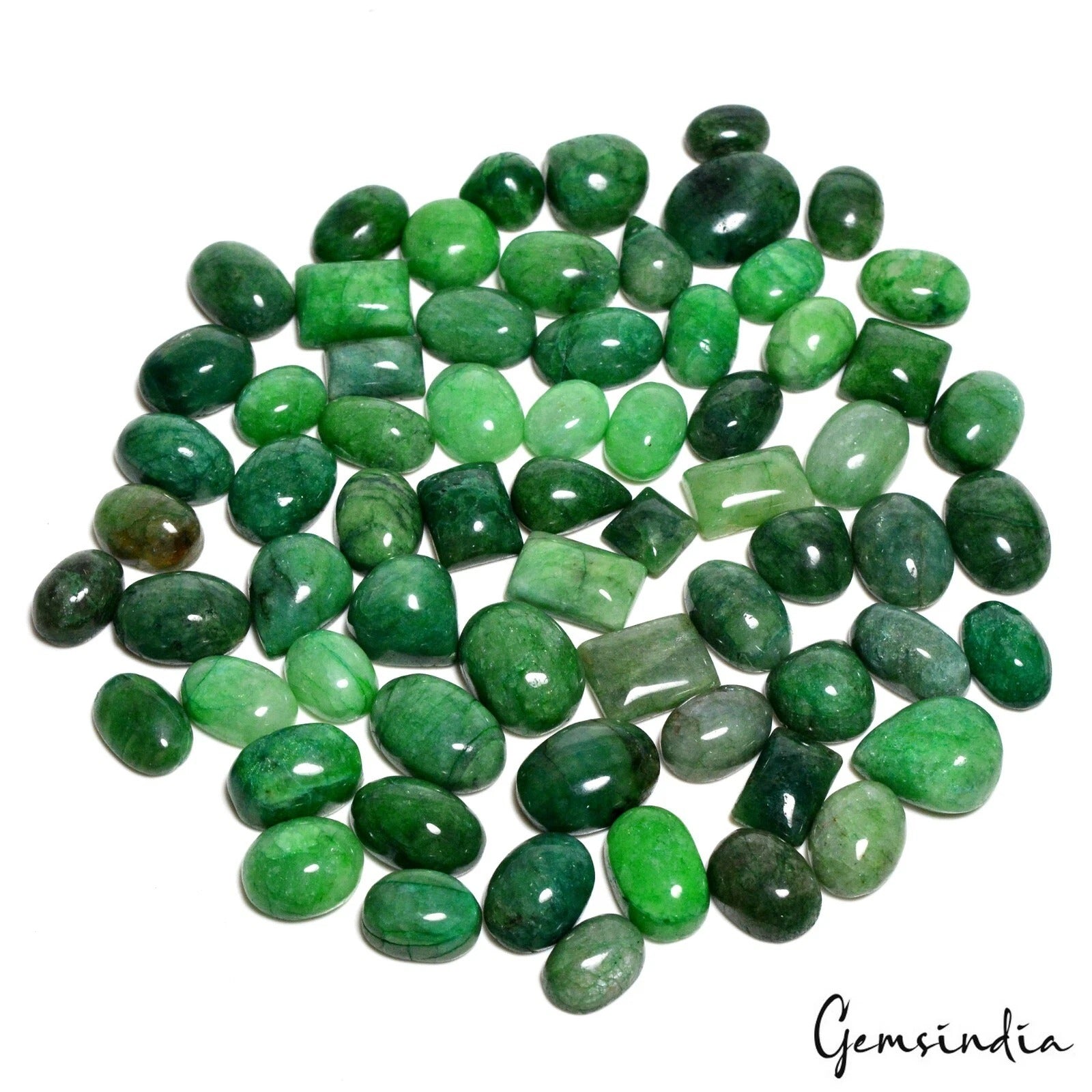 Natural Green Brazilian Emerald Mix Cabochon 770 Cts Wholesale Gems Lot 66 Pcs